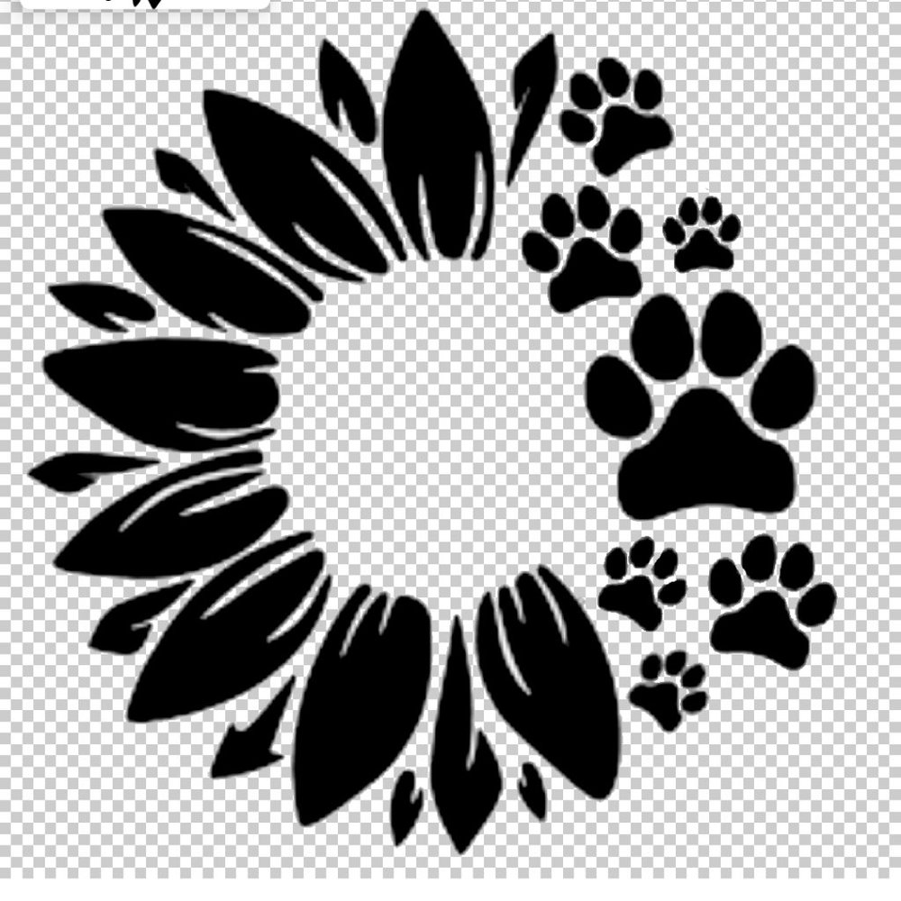 Sunflower with Paw Prints